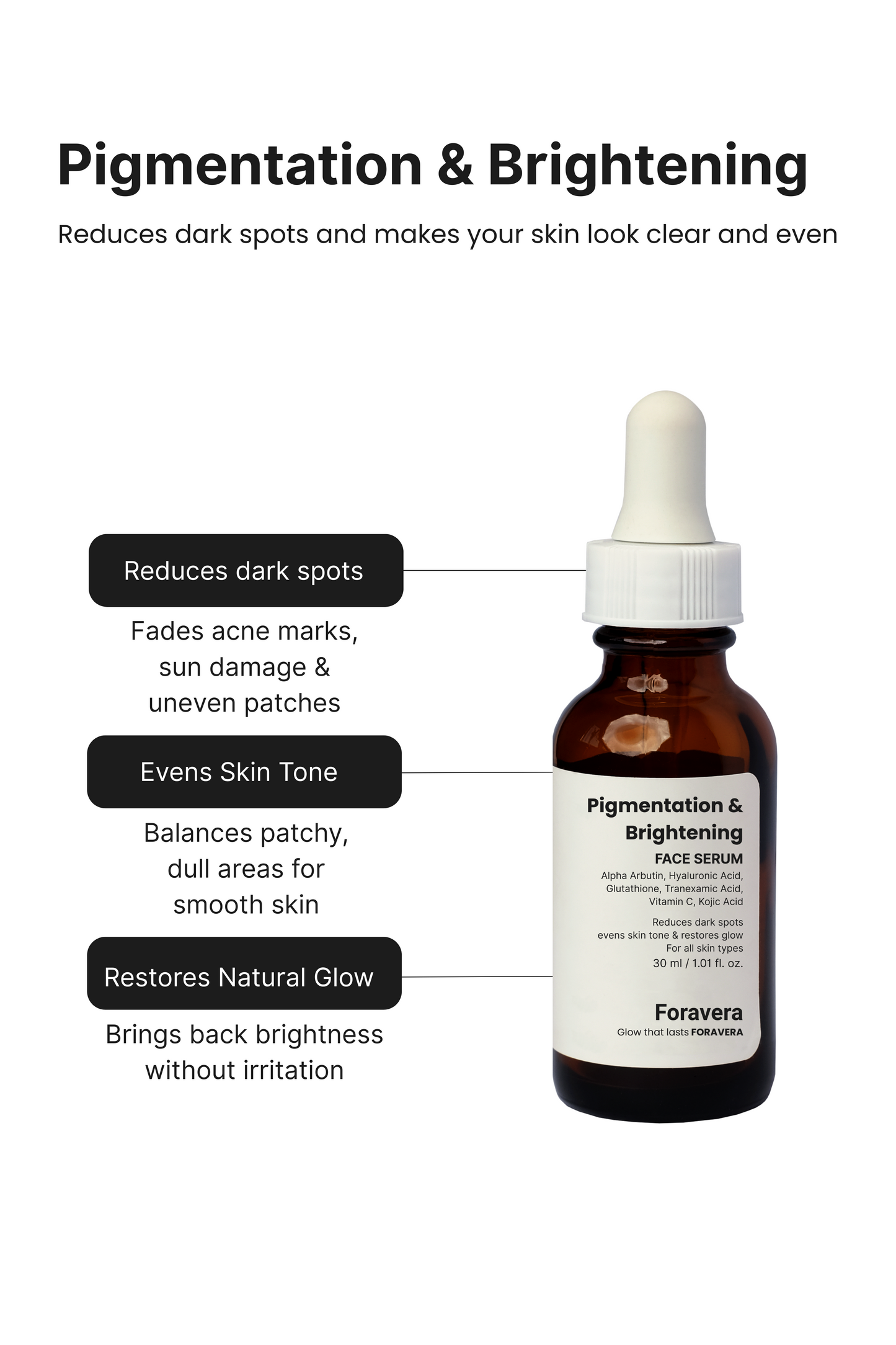 Pigmentation & Brightening Face Serum – Vitamin C + Alpha Arbutin